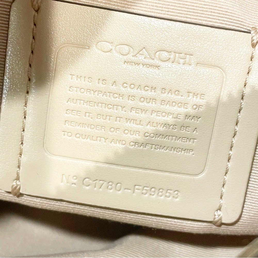 Coach Mini Kelsey Cream Yellow Pebbled Leather Crossbody Satchel - Picture 4 of 6